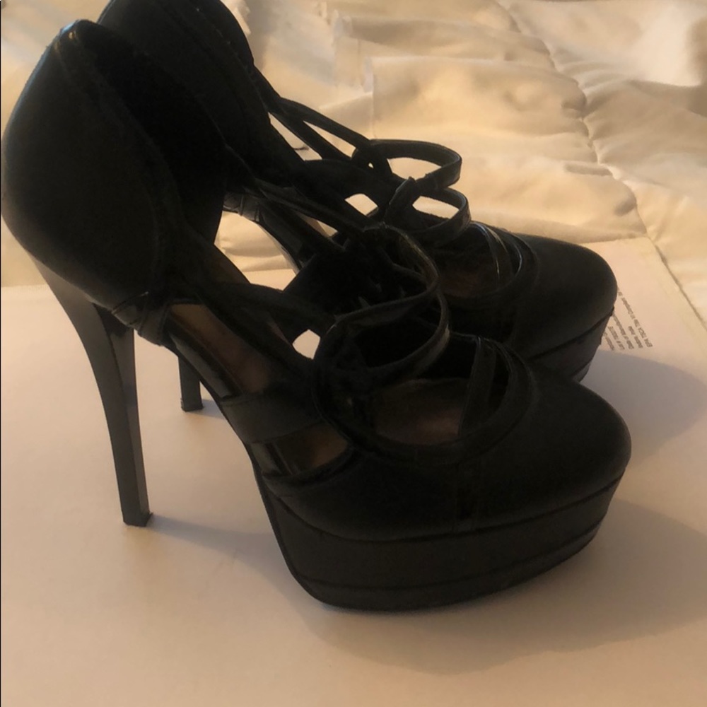 Black platform heels